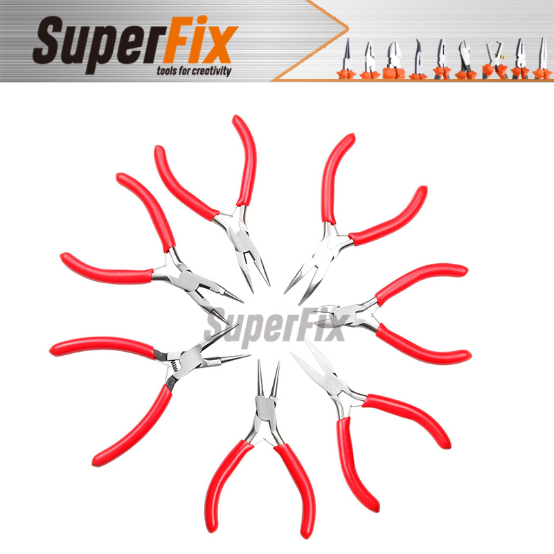 Alicate Professional Plier with Dipped Handle, Polish Finish, Carbon Steel, Funcitonal/Cutting/Twisting/Clamping, Mini Pliers