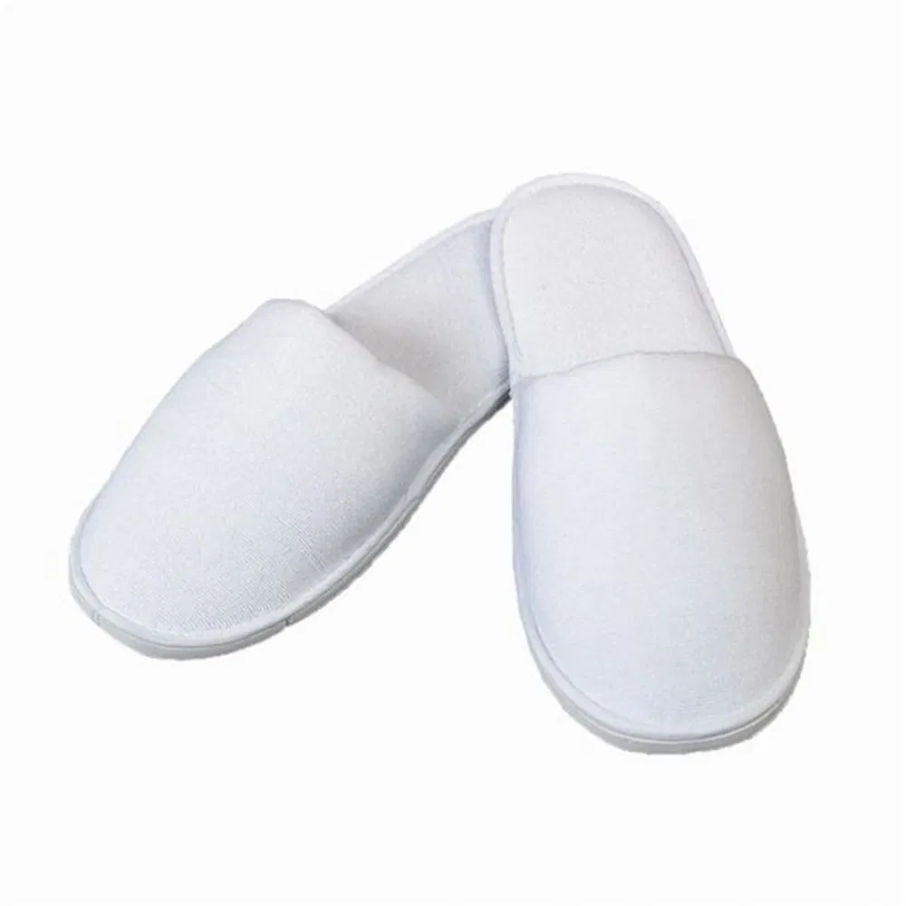 100% Eco Friendly Terry Cotton Adult Open Toe Disposable Hotel Slipper Airline Slipper