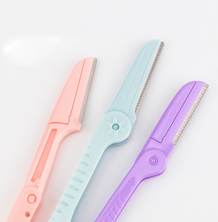 Hot Sell 3 PCS Foldable Facial Eyebrow Razor Stainless Steel Eyebrow Trimmer