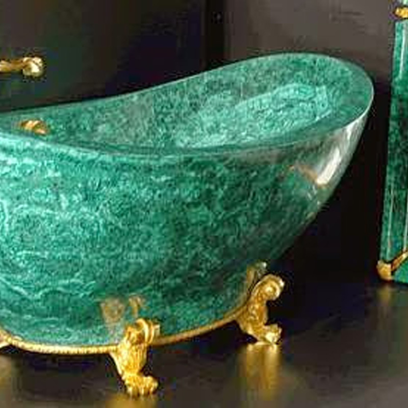 Dubai Luxury Natural Green Malachite Gemstone Marble Bathtub