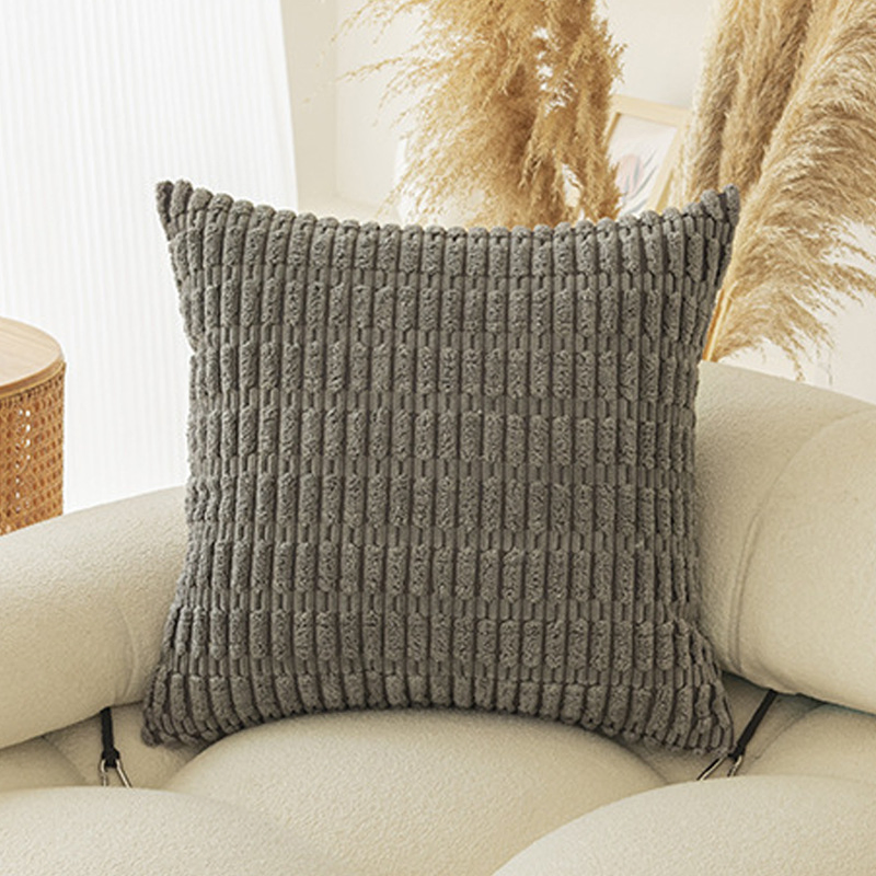 Custom Farmhouse Boho Striped Throw Pillow Covers Super Soft Corn Velvet Corduroy Cushion Cover Home Decor Pillow Cover