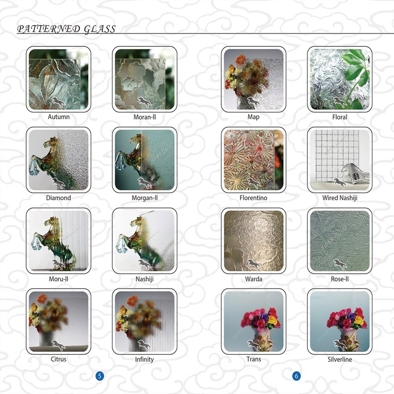 3-8mm Clear Flora Patterned Figure Glass