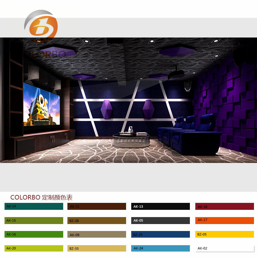 Home Theater Wallpaperfire Resistant and Sound Absorption Polyester Fiber 3D Product.