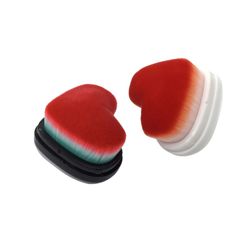 Heart Shape Cosmetic Kabuki Brush Foundation Powder Face Brush with Cap