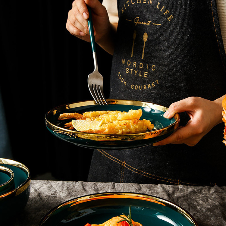 Ceramic Plates Dinnerware Eco-Friendly 26PCS Emeralds Phnom Penh Hotel Restaurant Dinnerware Sets