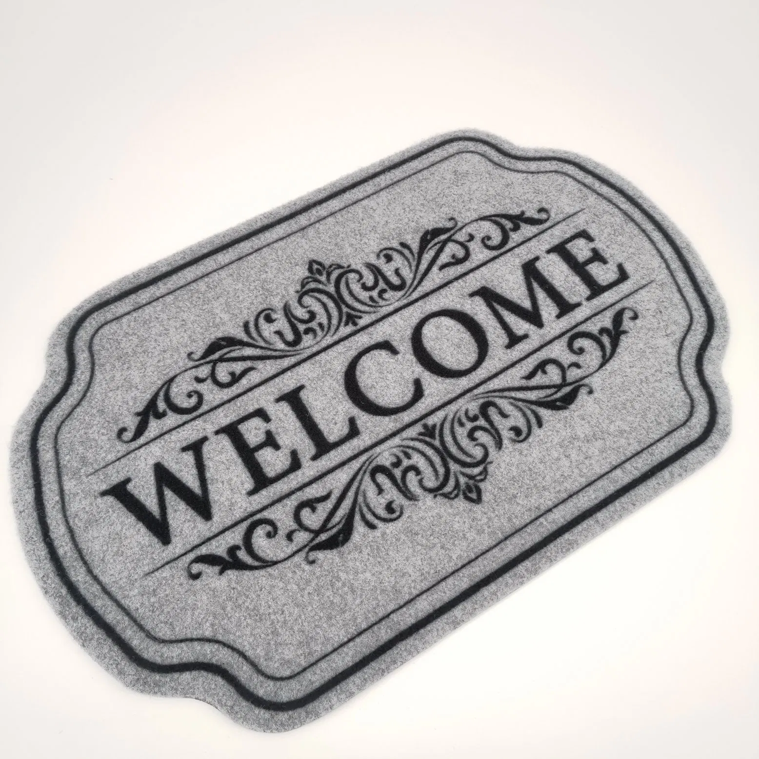 Non Slip Outdoor Indoor Personalized PVC Coil Carpets Custom Logo Doormats Welcome Embossed Entrance Front Door Mats for Home