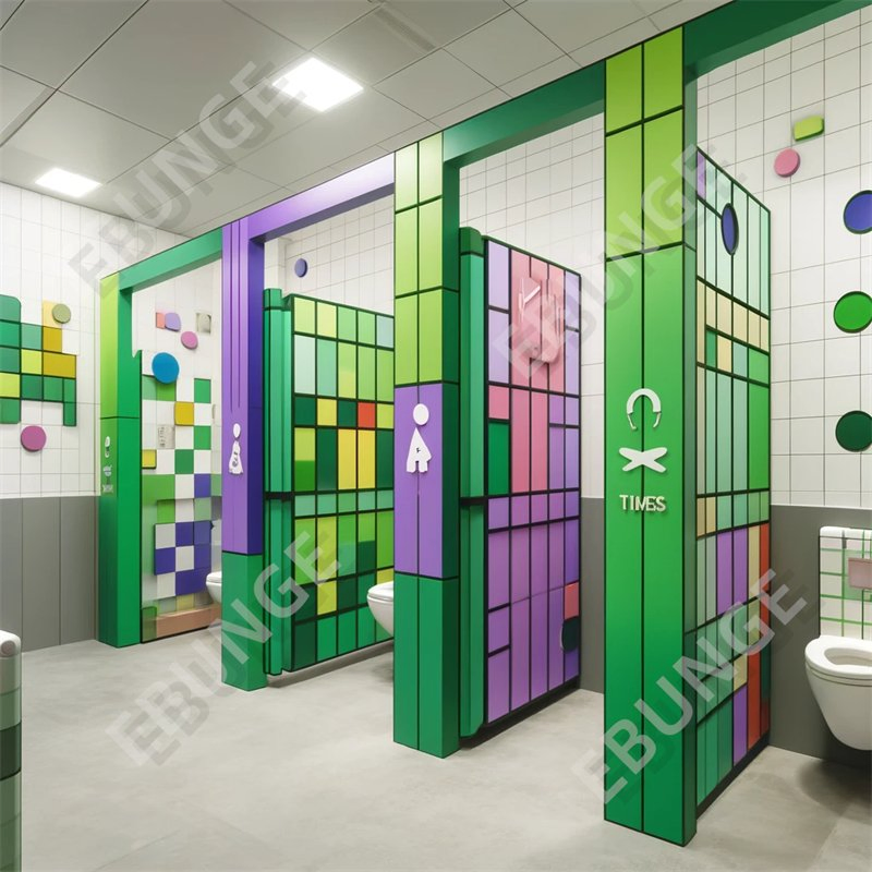 Shopping Mall Airport Bathroom Room Wood Public Toilet Stall Partition