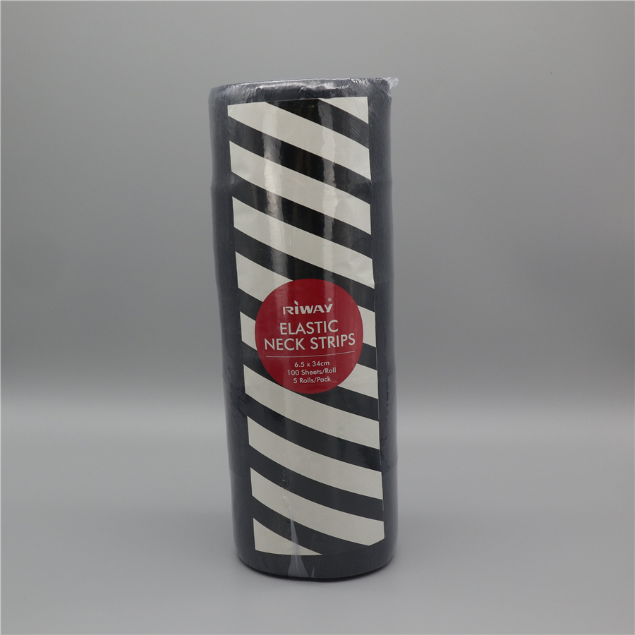 Black Disposable Neck Paper Rolls for Professional Salon Use