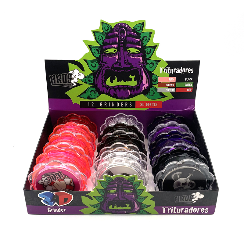 Bros Plastic Grinder for Smoking Rolling Paper 12PCS/Box