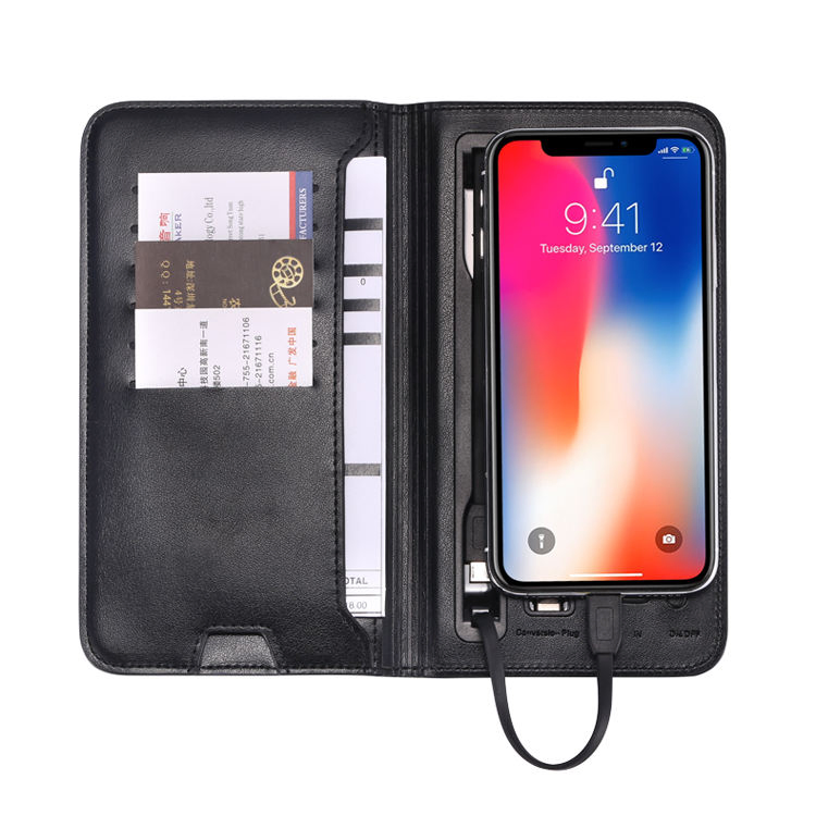 Business Promotion Gifts Business Gift Rechargeable PU Wallet Mobile Power Bank