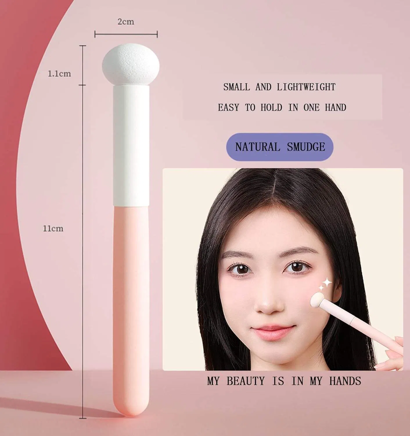 Mushroom-Head Concealer Round Sponge Brush Tear Troughs Eyeshadow Brush Tool