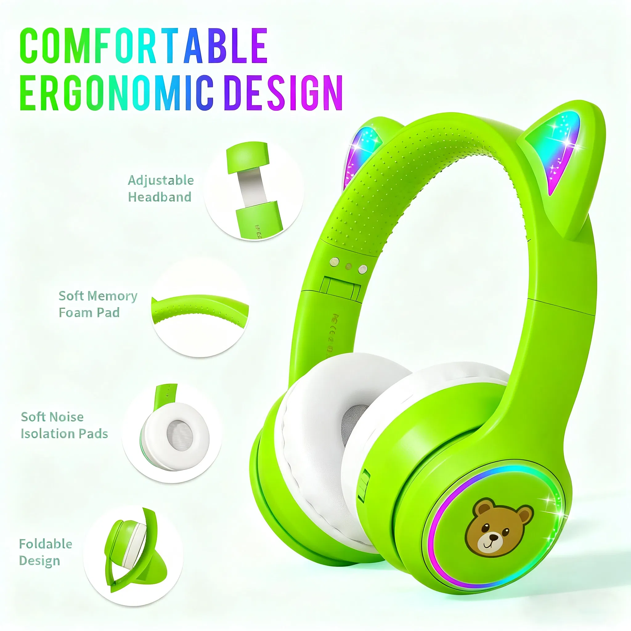 Детские беспроводные наушники с контролем громкости