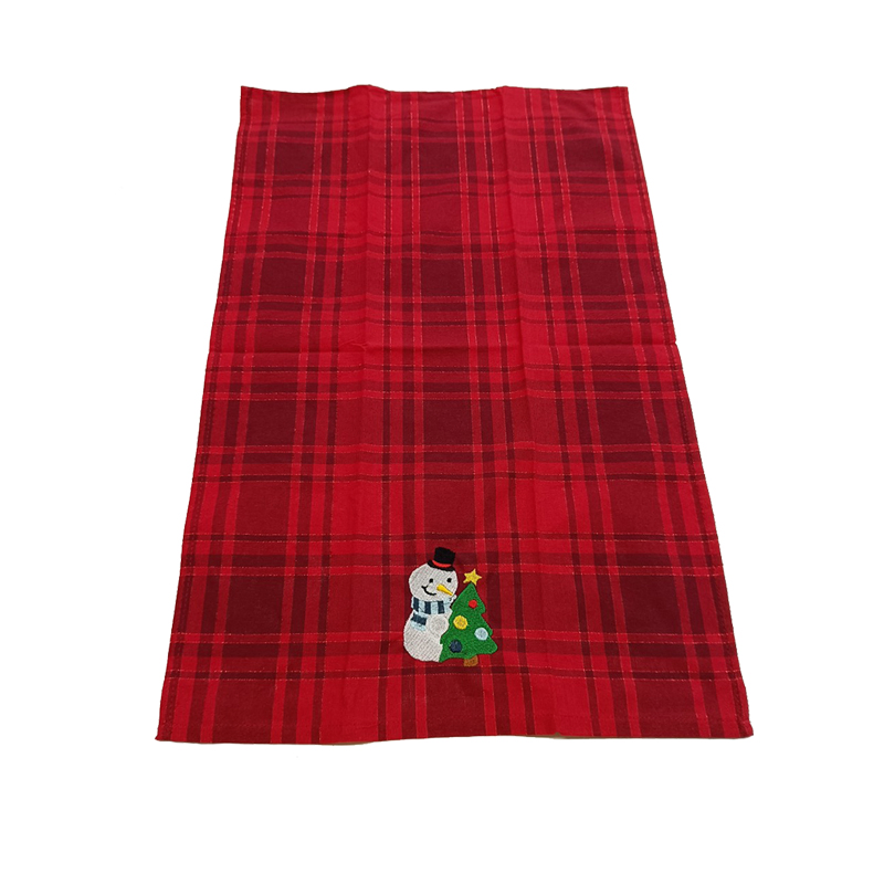 Esun Christmas Decoration 100% Cotton Christmas Plaid Kitchen Towels Set for Xmas Kitchen