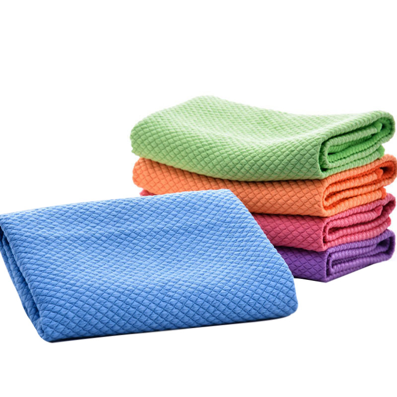 Lint Streak Free Fish Scale Rag Wipe Glass Window Car Mirror Glasses Polishing Cleaning Cloth Microfiber Kitchen Dish Towel