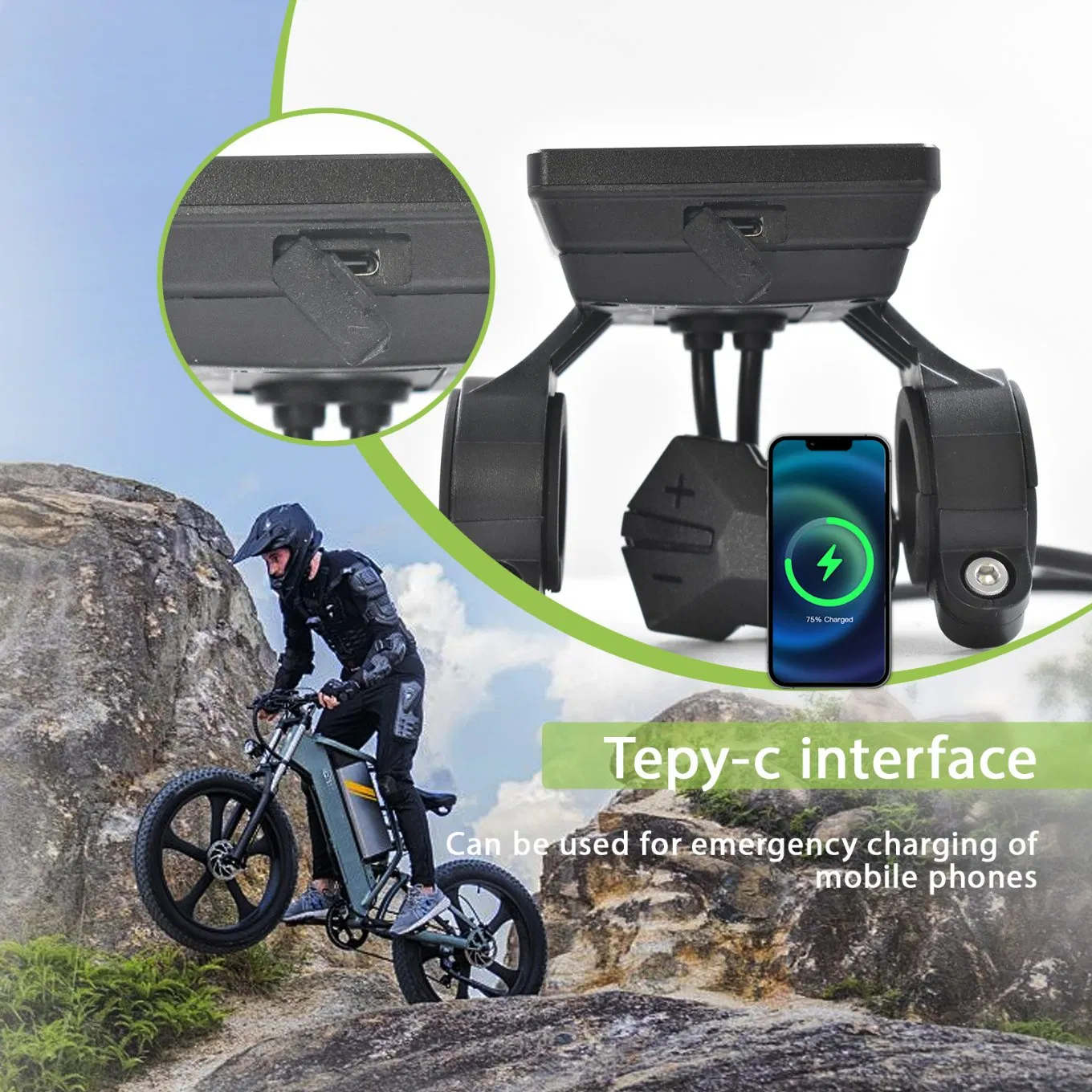 Ebike M5c-2 Center Vertical Color Screen Speedometer for Cycling Accessories