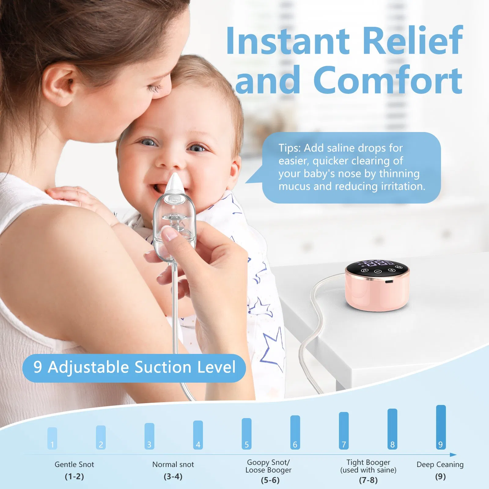 New Design Electric Baby Nasal Aspirator USB Charing Nose Cleaning Tools