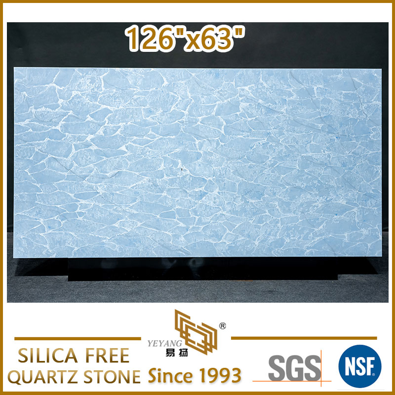 Premium Solid Non-Silica Quartz Stone Blue Silica Free Quartz Slabs