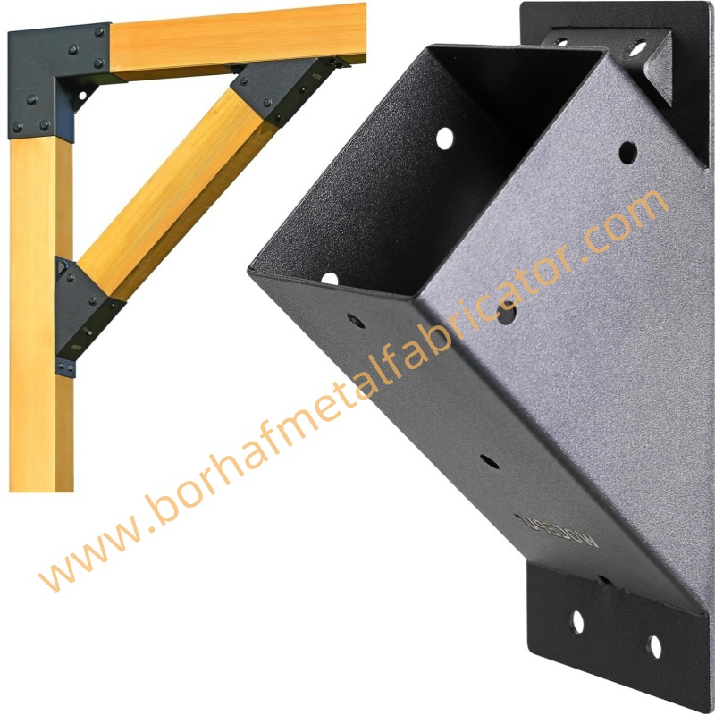 Outdoor Pergola Hardware Bracket for Elevated Stand Solid Steel Wooden Gazebo