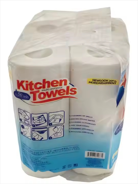 Wholesale 2-Ply Pure White 100% Virgin Wood Pulp Kitchen Towel Paper