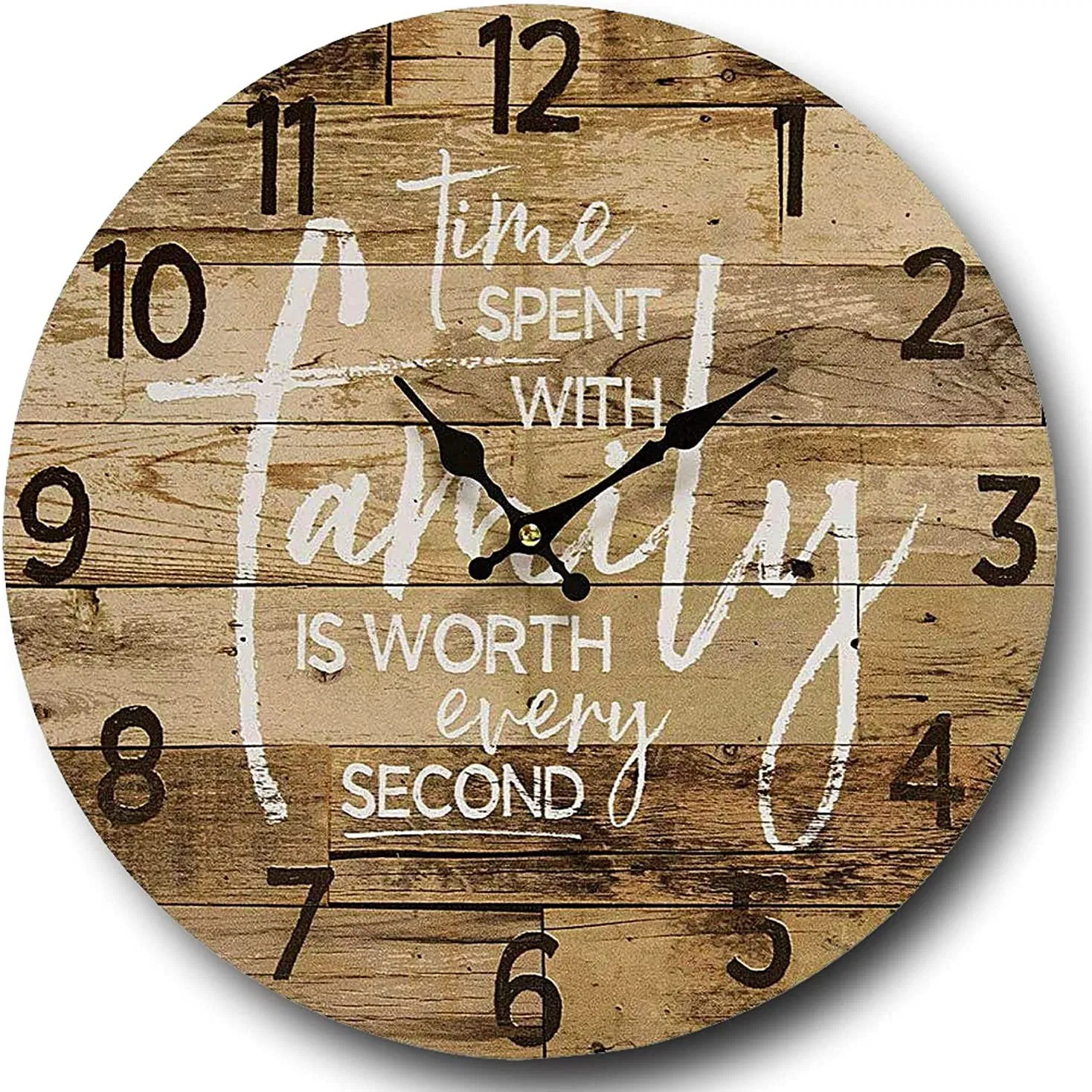 Dia 30/34/40/60cm MDF Large Promotional Gift Wood Wall Clock Silent Quartz Battery Operated Digital Alarm Clock for Kitchen/Living /Bed Room-Hr23-C (3)