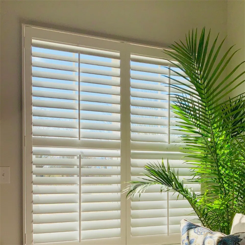 Basswood Louver Vertical Wood Window Plantation Shutters with Tilt Rod