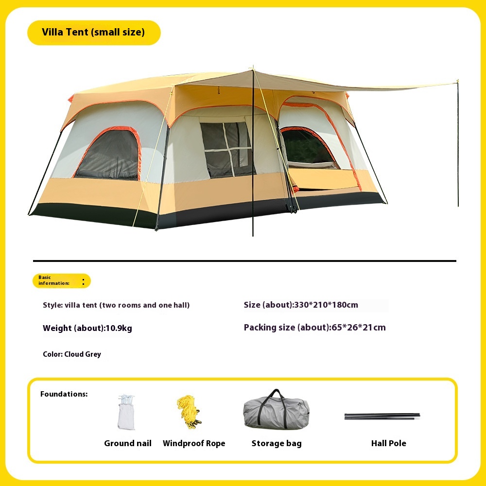 Палатка туристическая 2-комнатная водонепроницаемая оксфорд семейная с тамбуром