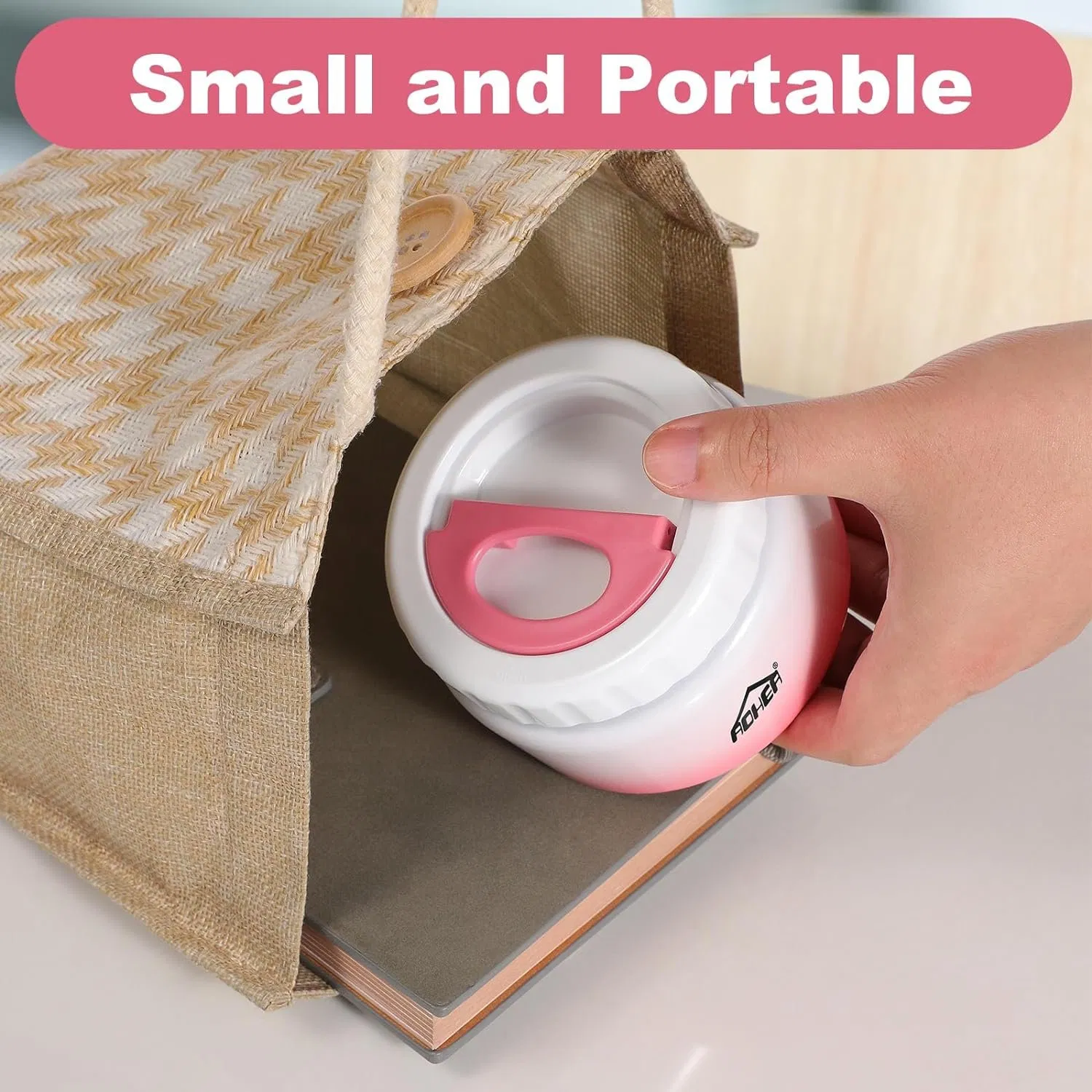 Aohea Thermal Food Jar Vacuum Insulated Food Jar Wide Mouth Soup with Folding Spoon Thermal Lunch Containers for Kids Adults Leak Proof