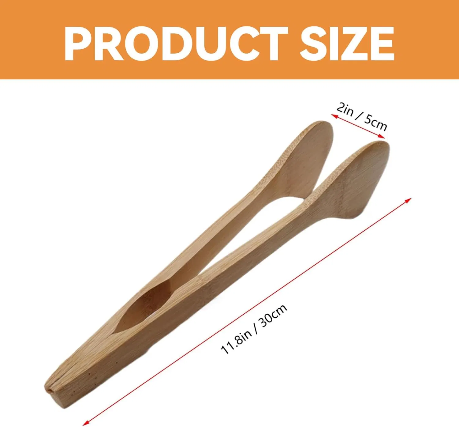 Kitchen Anti Slip Long Toaster Wooden Pliers