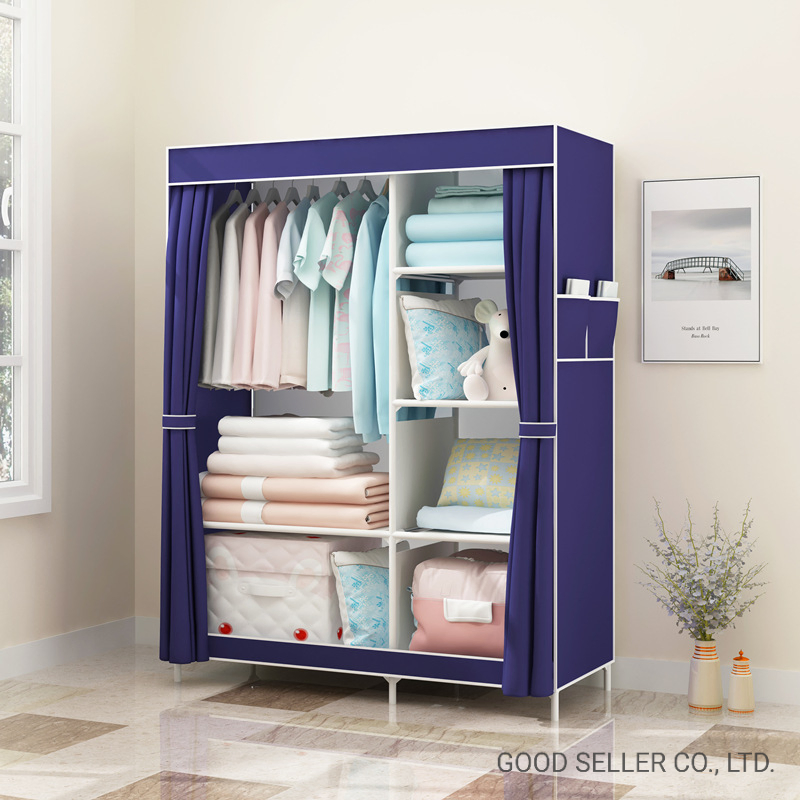 Wholesale DIY Non-Woven Fabric Adjustable Clothes Garment Storage Organizer Rack Closet