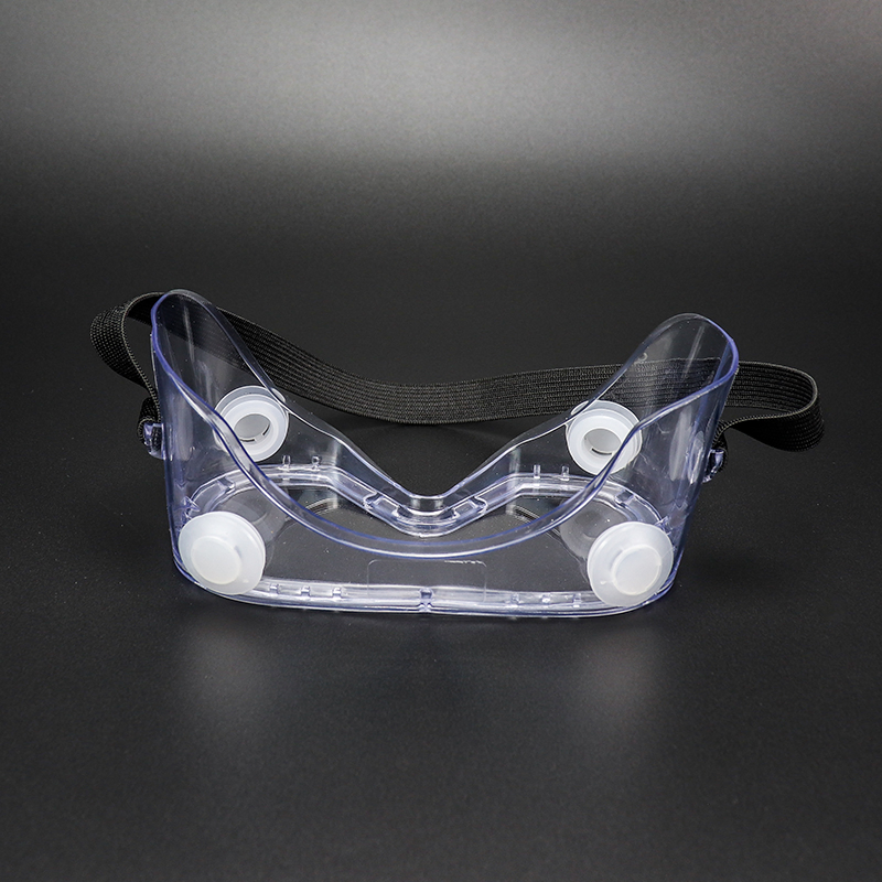Manufacturers China Custom Logo Adult Protection Clear Round Work Safety Goggles with Strap