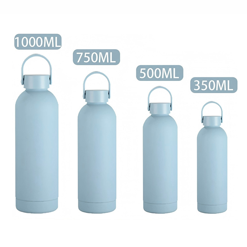 17oz Rubber Power Painting Small Mouth Stainless Steel Coffee vacuum Flask Water Bottle for Hot Water with Strap Handle