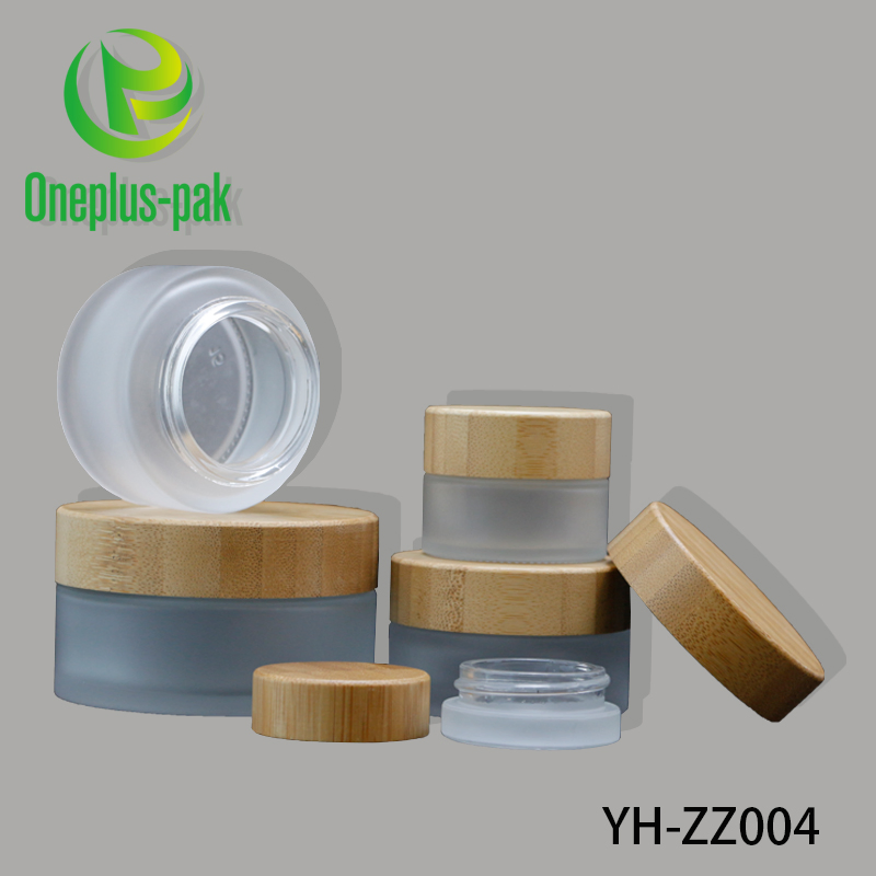 Yh-Zz004 Glass Jar Cosmetic Cream Jar with Bamboo