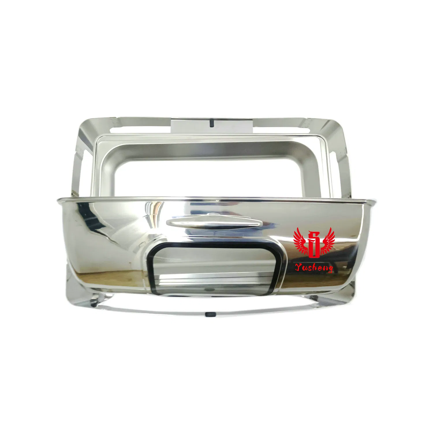 Visible Lid Rectangular Silver Steel Buffet Chafing Dish China Guangdong Factory