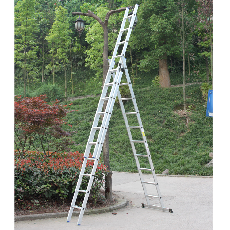 1200cm Height 3*16 Steps Electric Attic Lightweight Folding Step 3 Section Extension Ladder