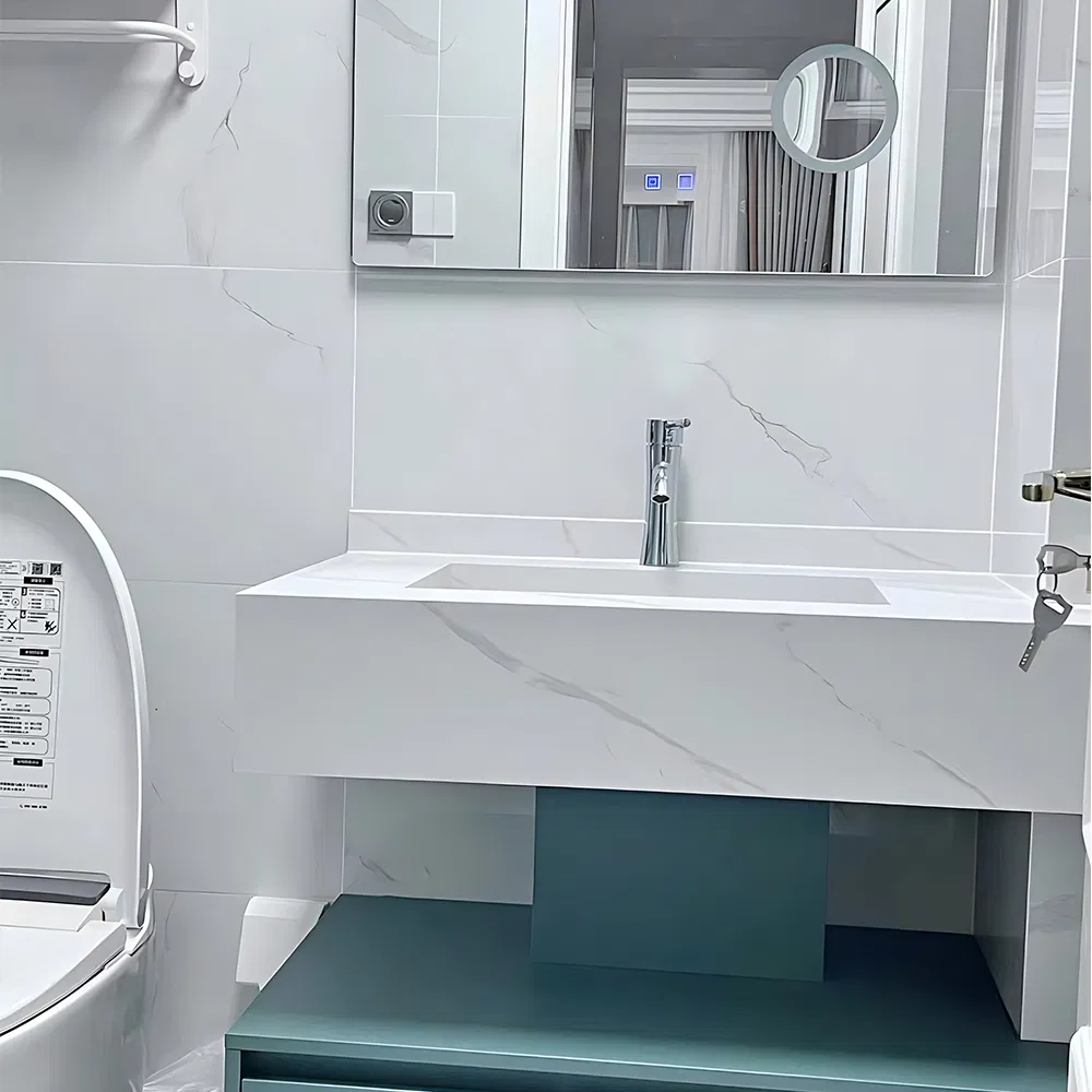 Luxurious Solid Surface Bath Cabinet with Elegant Sink Design