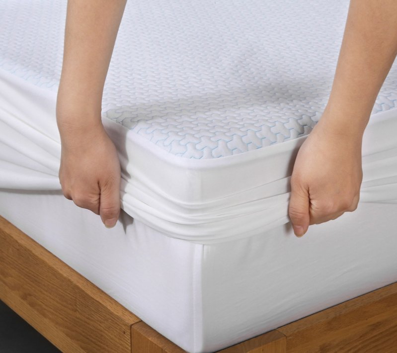 White Tencel Jacquard Waterproof Fitted Sheet Breathable Mite Proof Urine Proof Bedspread Simmons Protective Cover Anti Slip