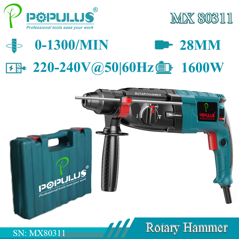 Перфоратор Populus 1600W, 28мм, промышленный