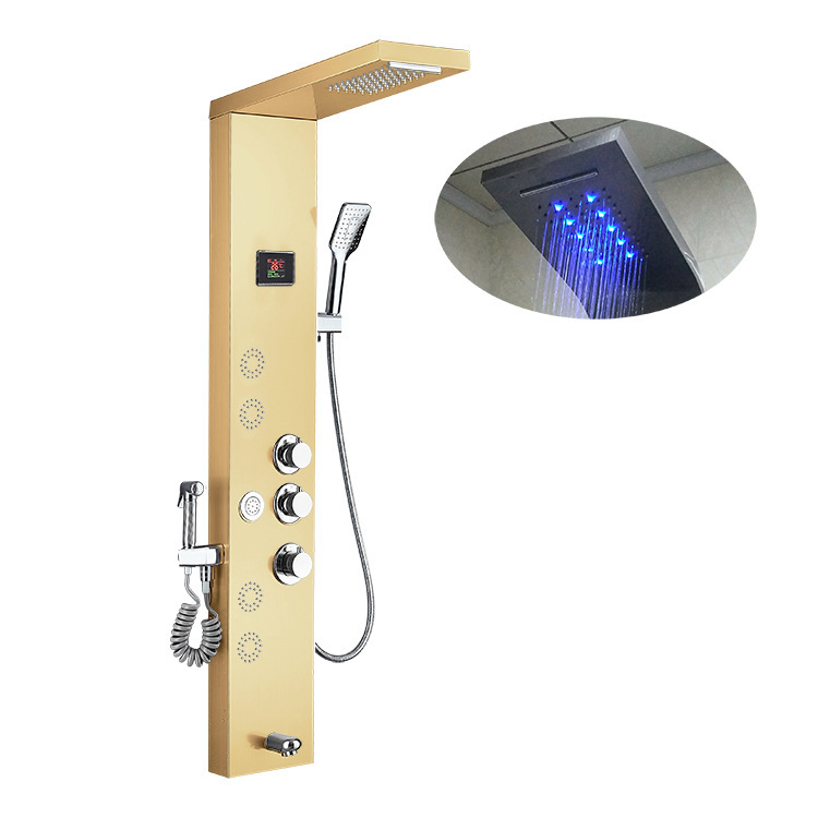 Luxurious Bathroom Intelligent Thermostatic Shower Panel