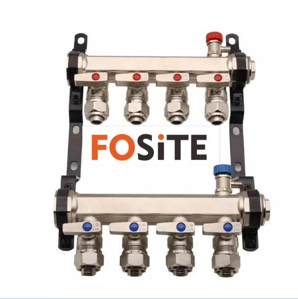 Long Flow Meter Brass Water Manifold with for Underfloor Heating Manifold