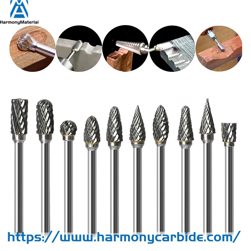 Набор фрез из карбида вольфрама 1/8 дюйма для гравировки и снятия заусенцев