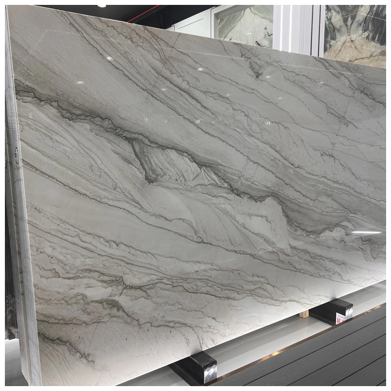 Brazilian Exotic Calacatta White Quartzite Slabs for Countertops and Tiles