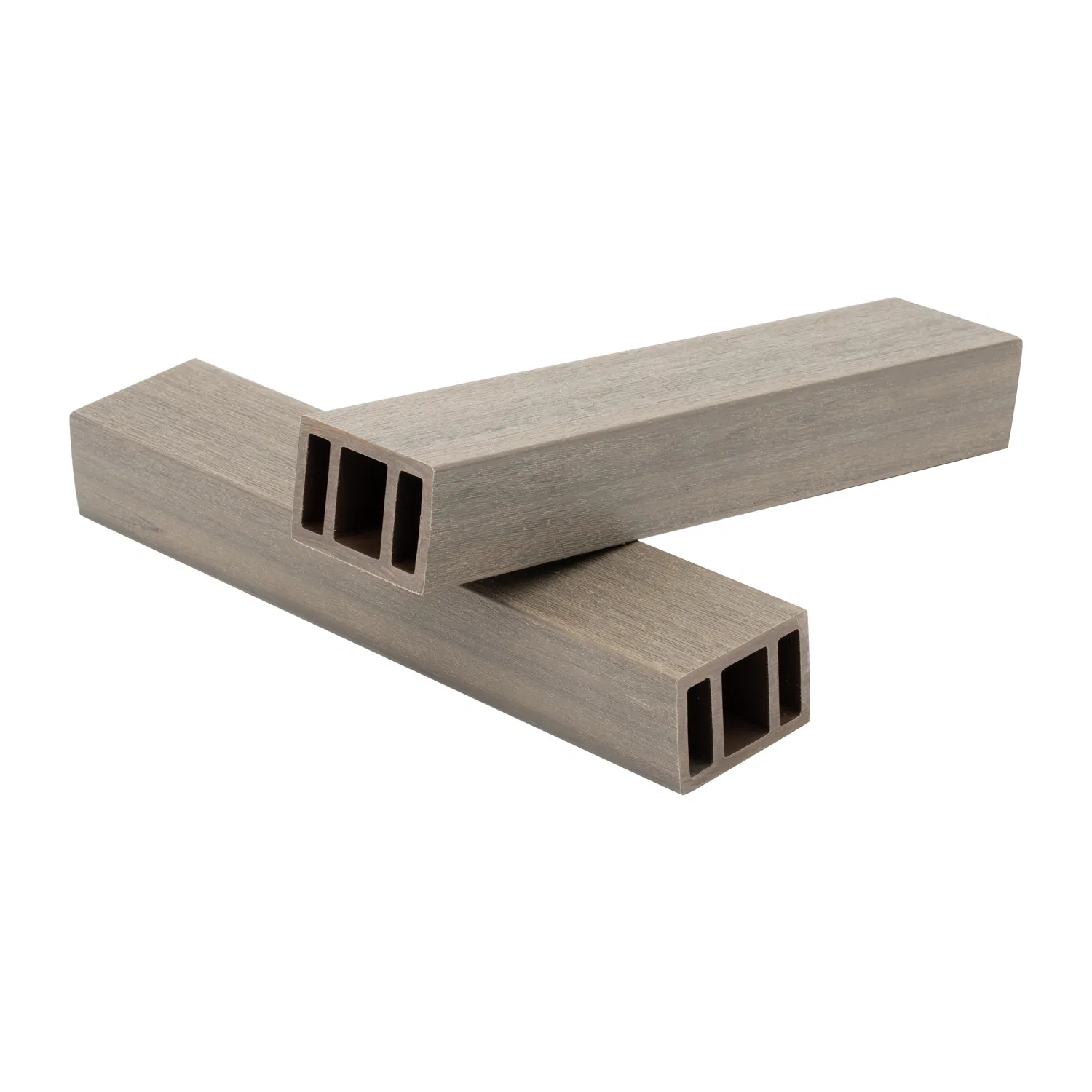 Outdoor Partition Square Pipe Decorative Waterproof Hollow Wooden Grain WPC Square Tube