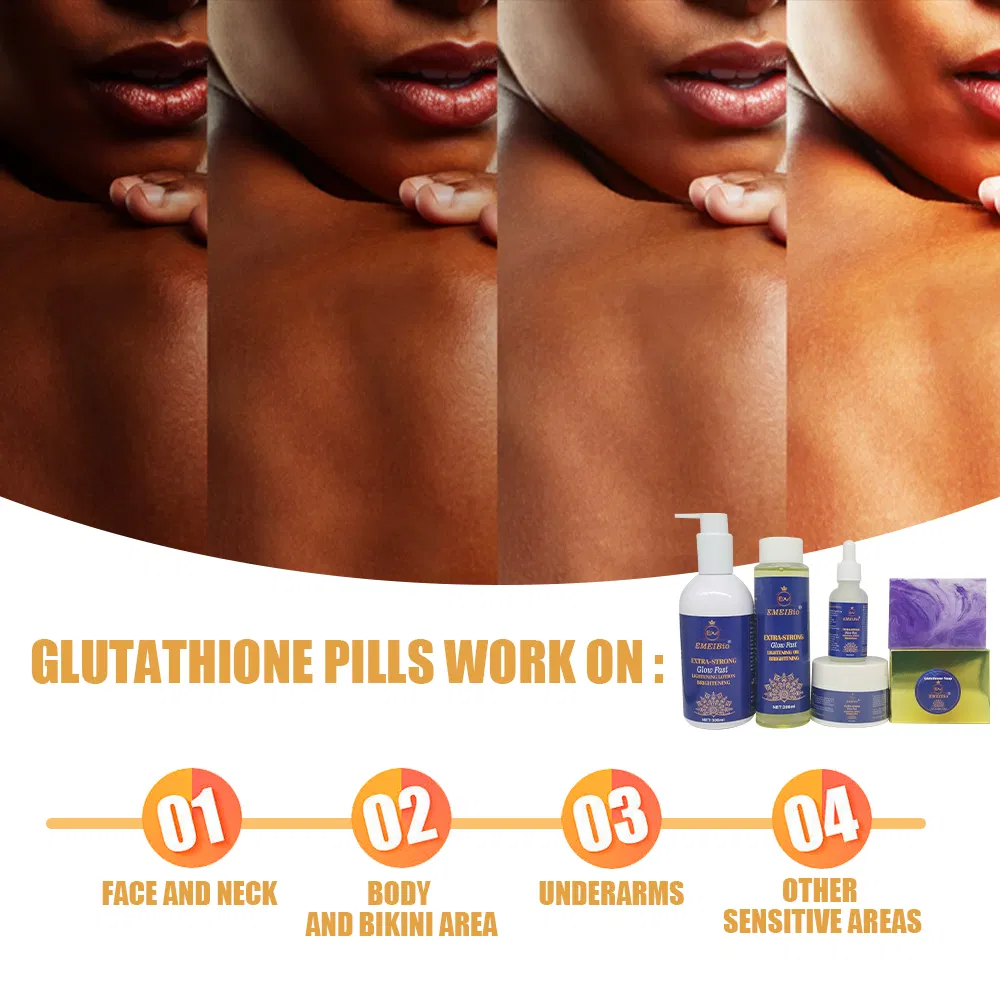 Rejuvenating Set for Whitening Five Piece Glutathione Vitamin C Serum Face Cream Soap Body Lotion Organic Body Whitening Skincare Set
