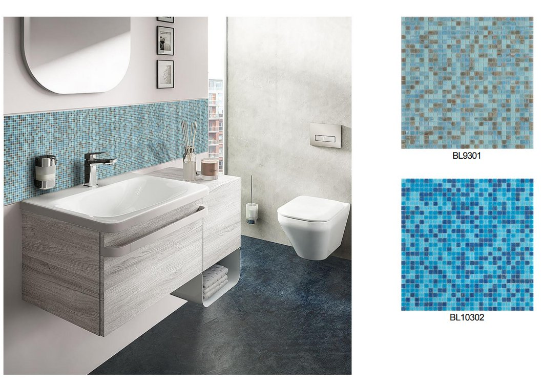 Мозаика керамическая Mix Blue для бассейна и интерьера