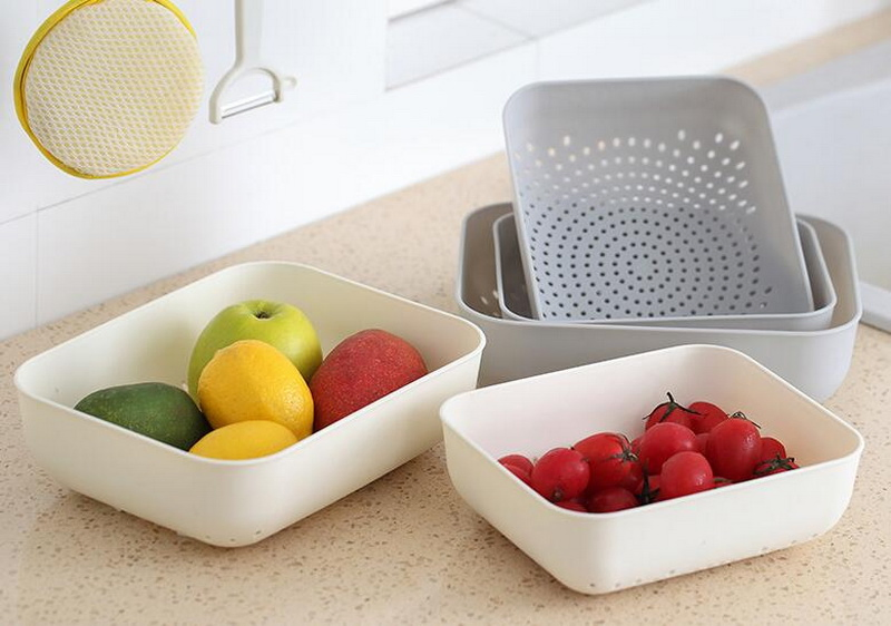 Rectangle Fruit Vegetables Wash Drain Basket