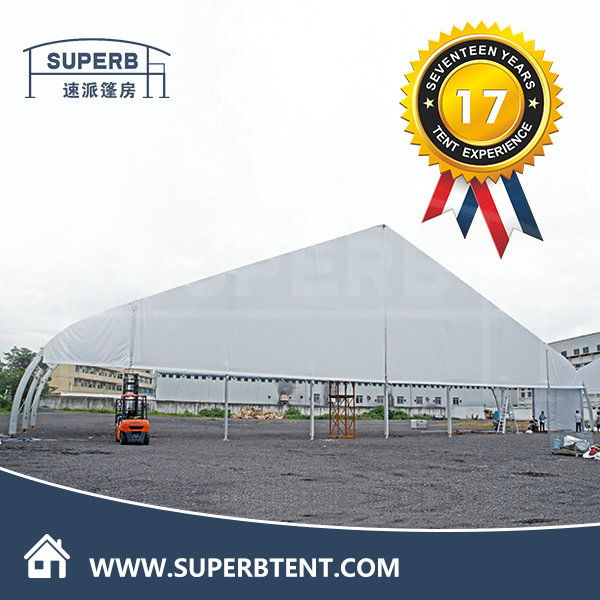40m Large Clear Span Curve Tents Trial Assembly