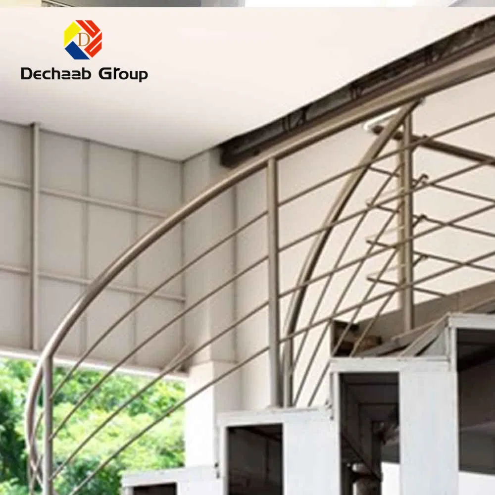 Arc Rustic Style Stainless Steel Metal Round Stair Railing