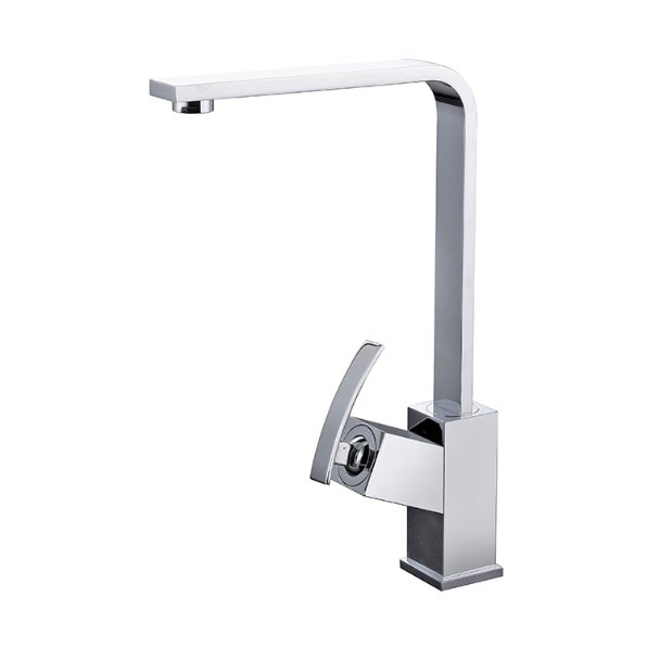 Landonbath Singapore Luxury Home Metallic Grey Modern Square Long Neck Matt Black Brass Kitchen Sink Faucet Mixer Taps Robinet Cuisine