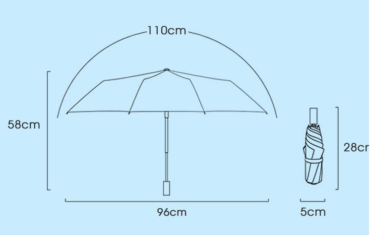 Three Fold Titanium Silver Glue Sunscreen Shading Sun Umbrella
