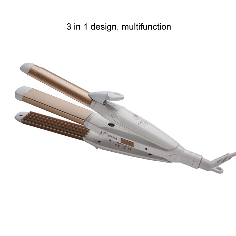 3 in 1 Multifuction Hair Straightener, Curler with Corn Plate